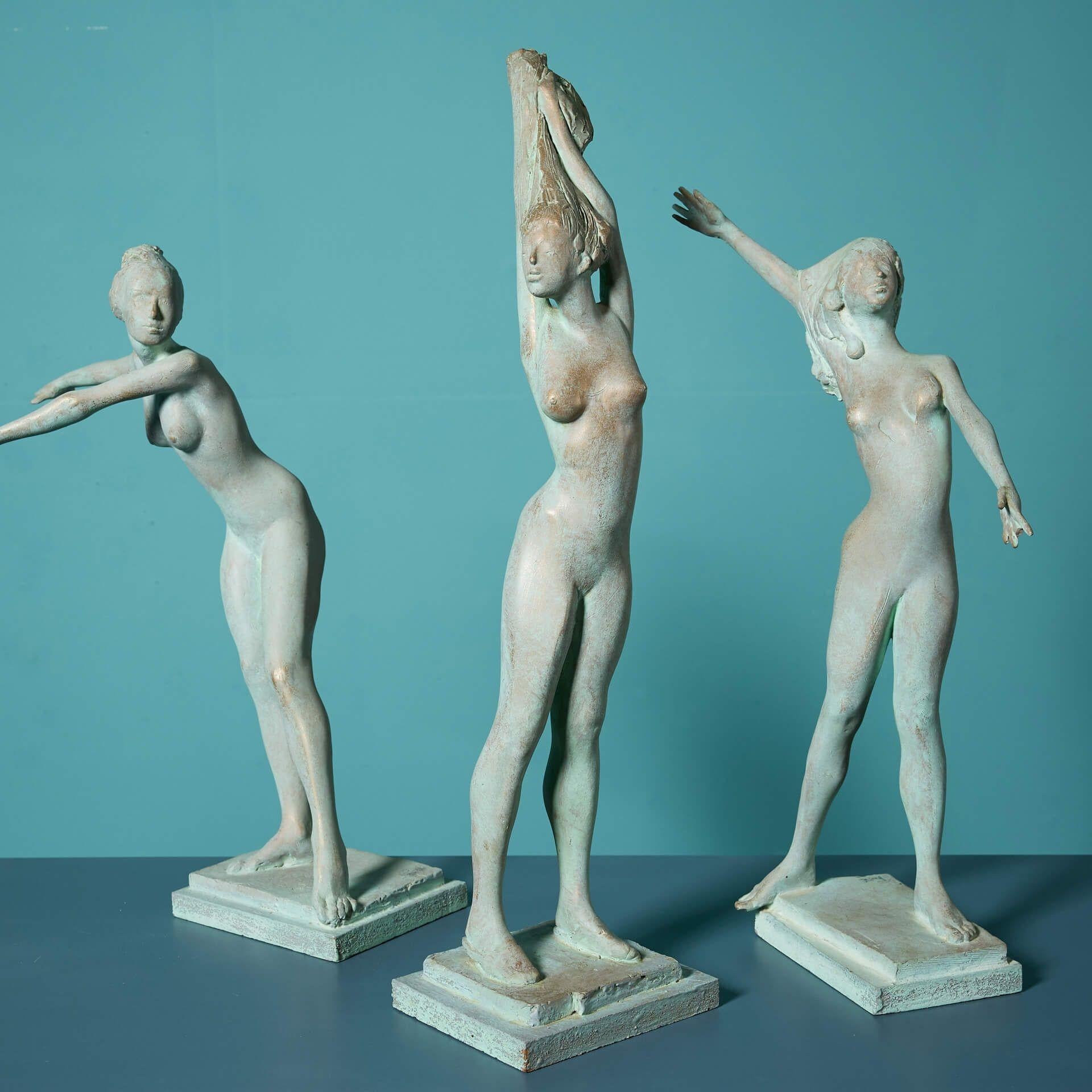 Mid-Century moderno John W. Mills (1933-2023) Set di 3 sculture di ballerine femminili in vendita