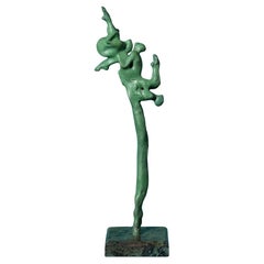Antique John W. Mills (1933-2023) ‘Somersault & Entry #1’ Bronze Diver Sculpture