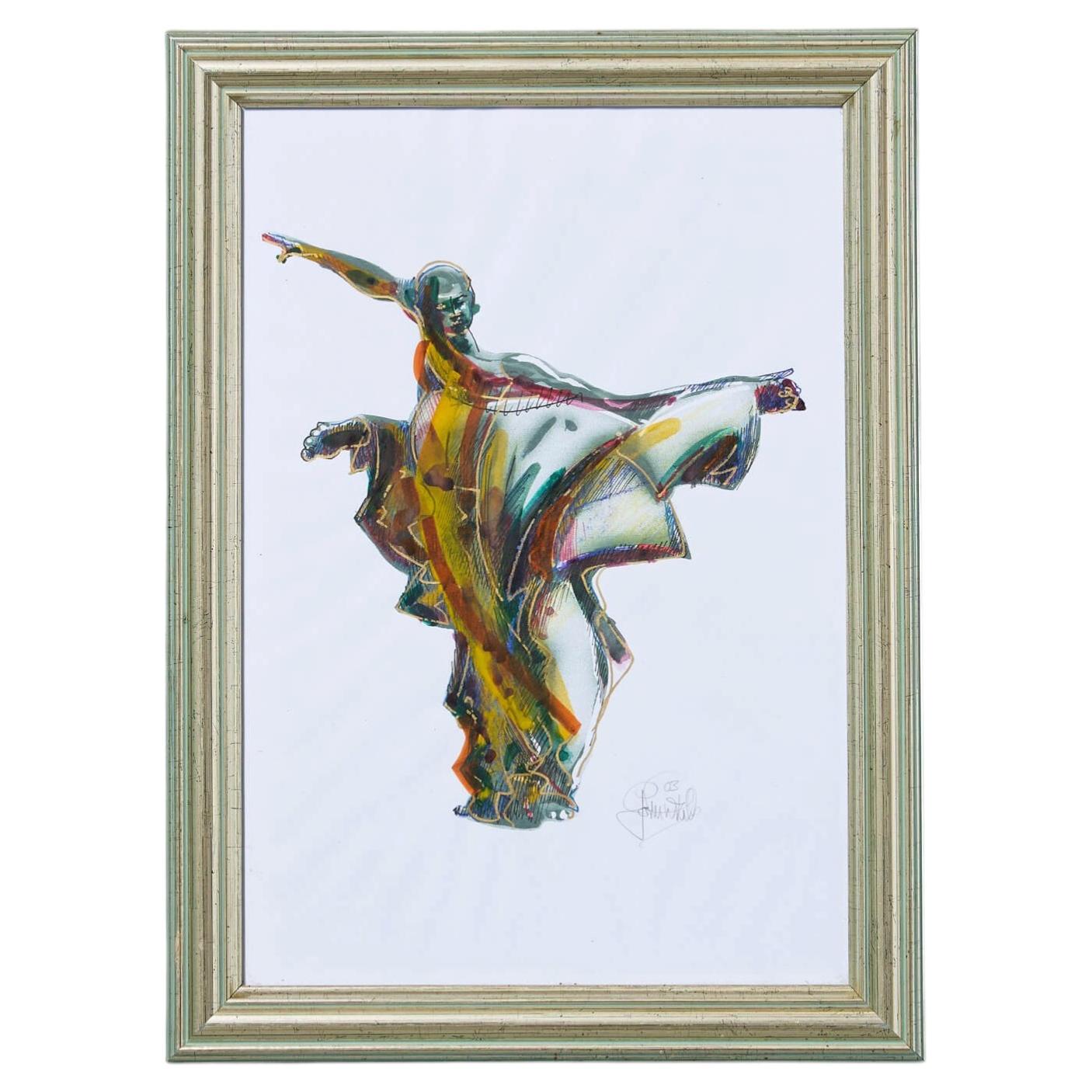John W. Mills (1933-2023) ‘Two Studies For Three Kings’ Framed Watercolour For Sale