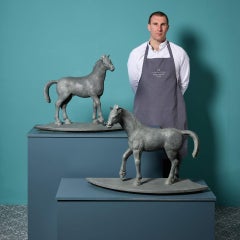 John W. Mills (1933-2023) Two Tang Dynasty Horse Sculptures