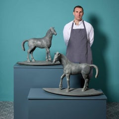 John W. Mills (1933-2023) Two Tang Dynasty Horse Sculptures