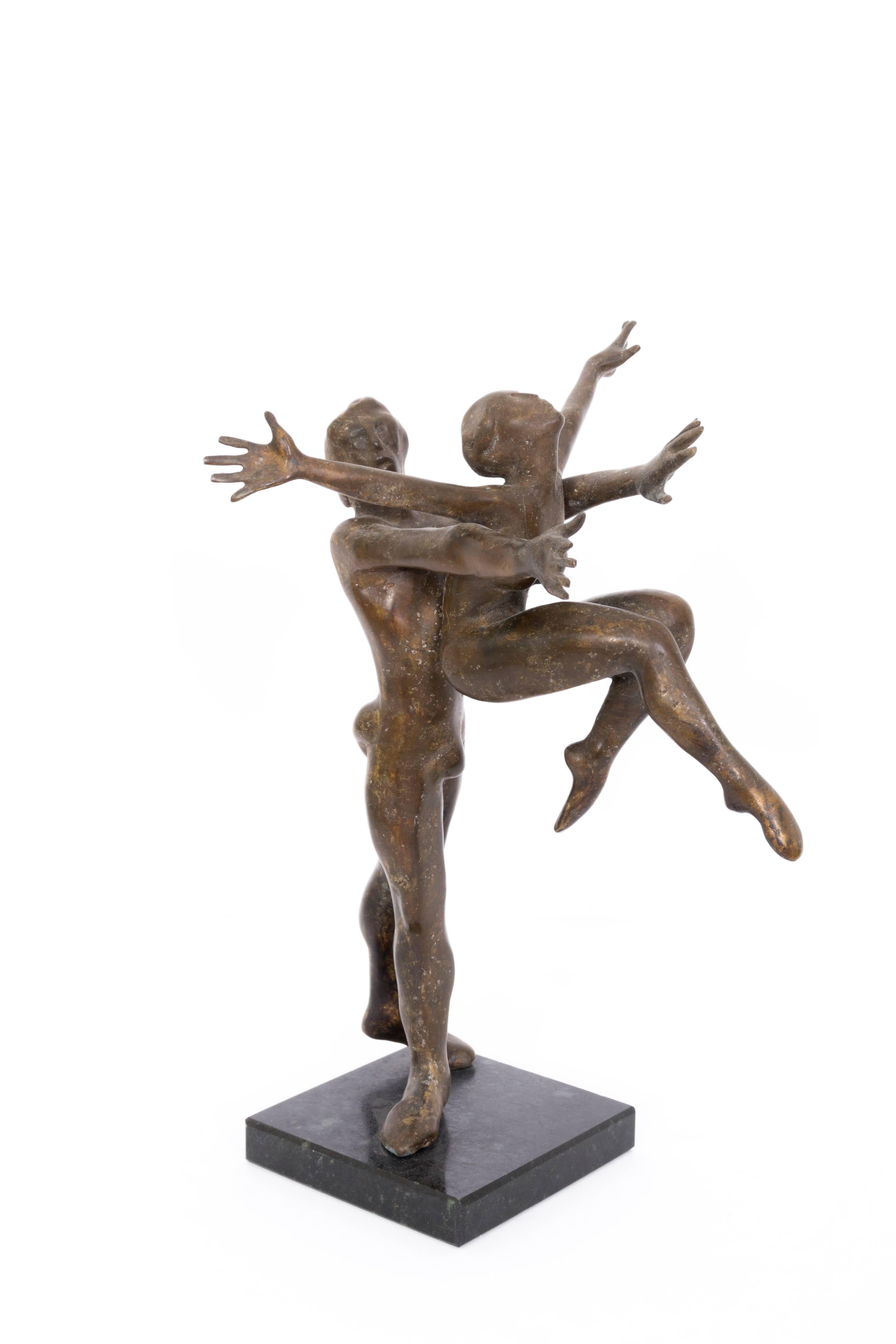 John W. Mills Figurative Sculpture - Bob Fosse - Bronze, Sculpture, Ballet Dancers, Art Deco, Marble Plinth, 20th C.