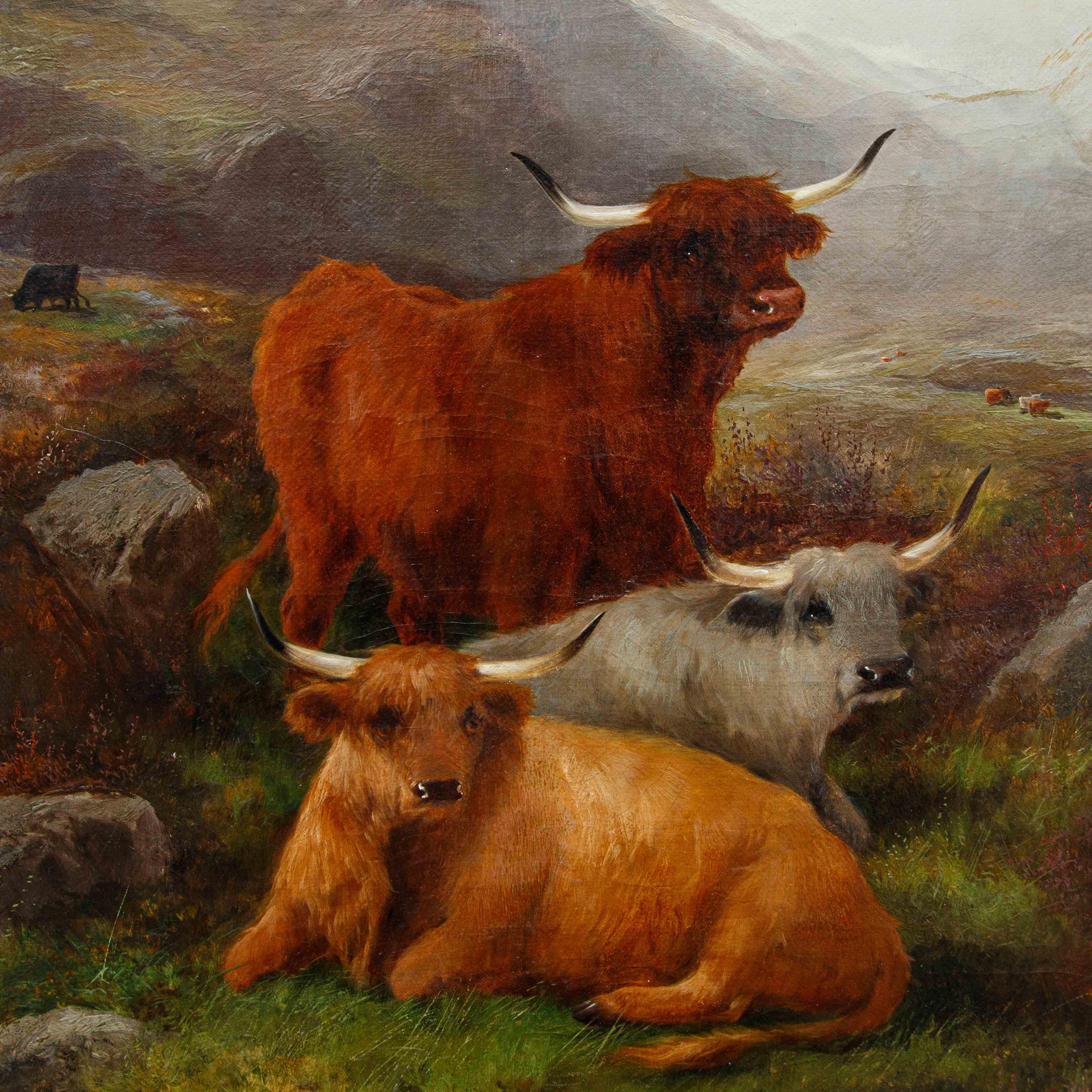 Weidende Kühe  von John W. Morris im Angebot 2