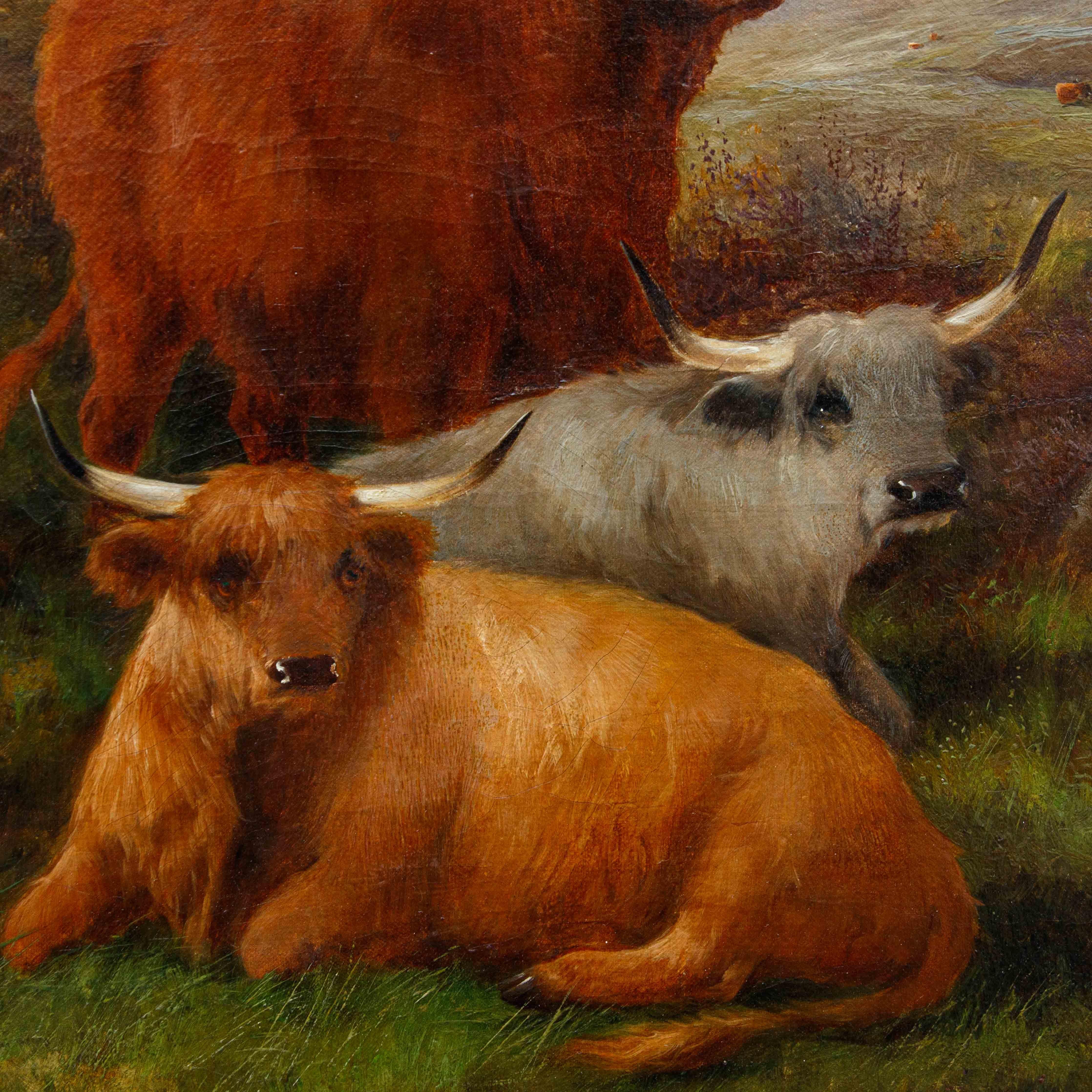 Weidende Kühe  von John W. Morris im Angebot 3