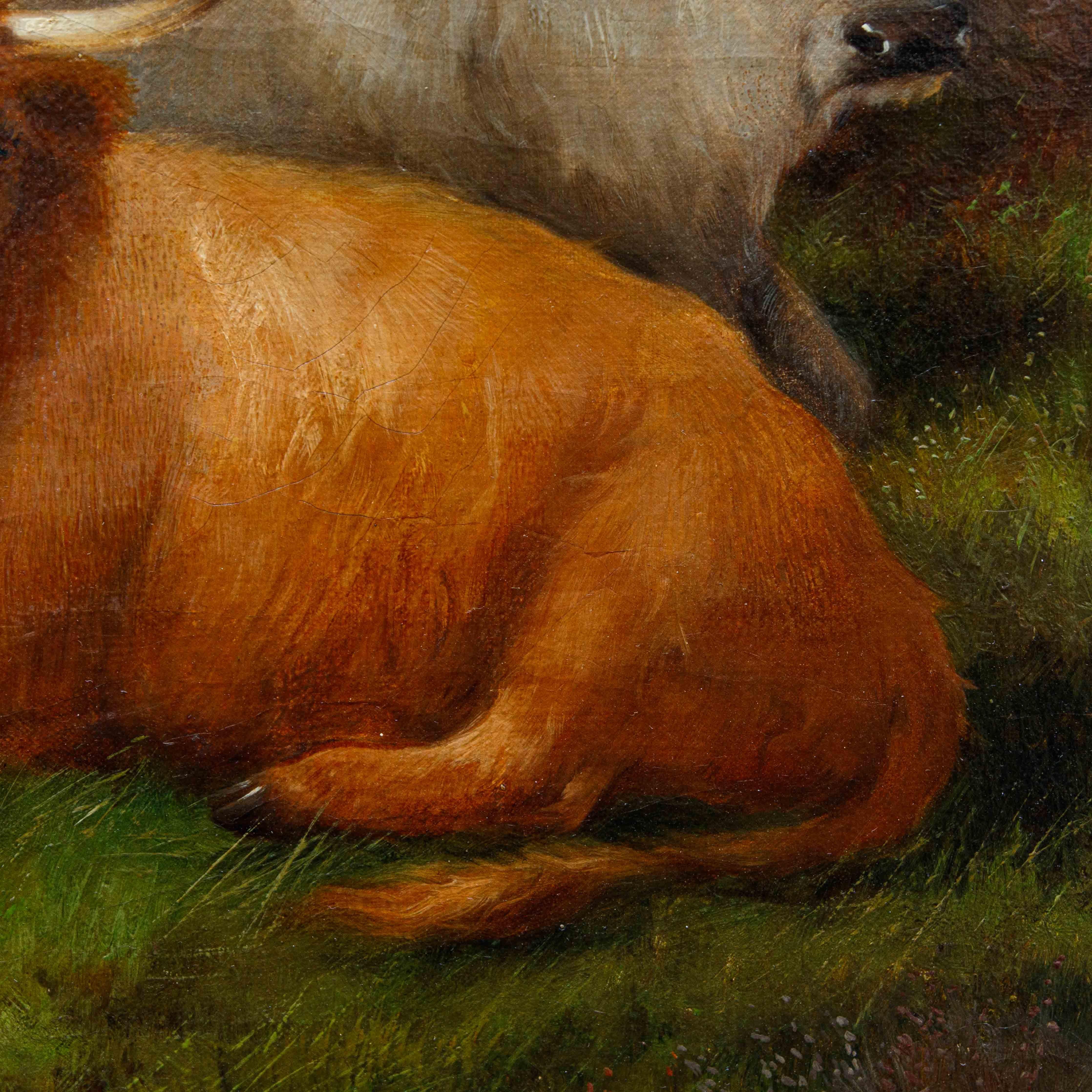 Weidende Kühe  von John W. Morris im Angebot 6