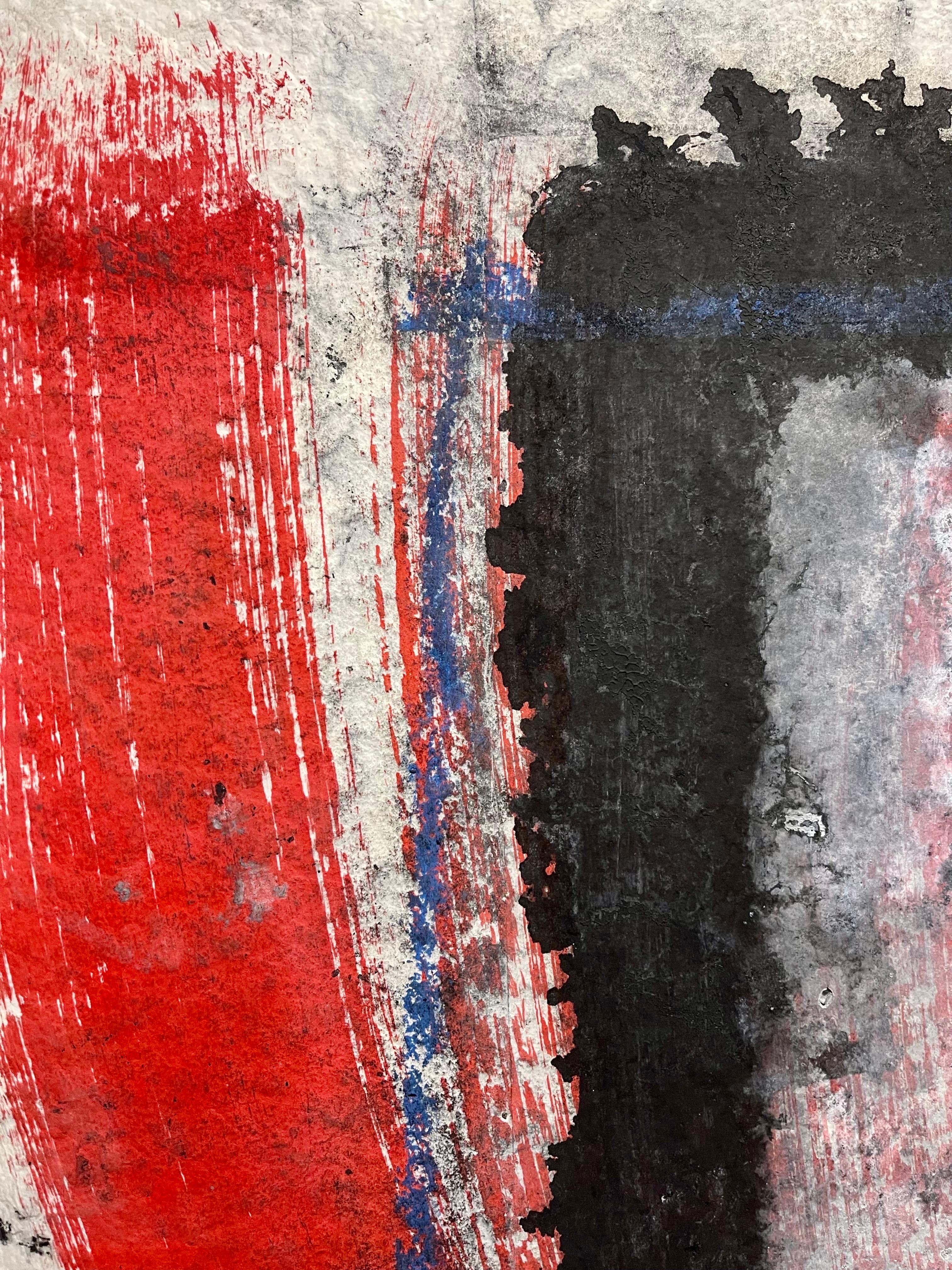 Large 3D Cast Paper Abstract Oil Monoprint Unique Monotype Painting John Walker For Sale 9