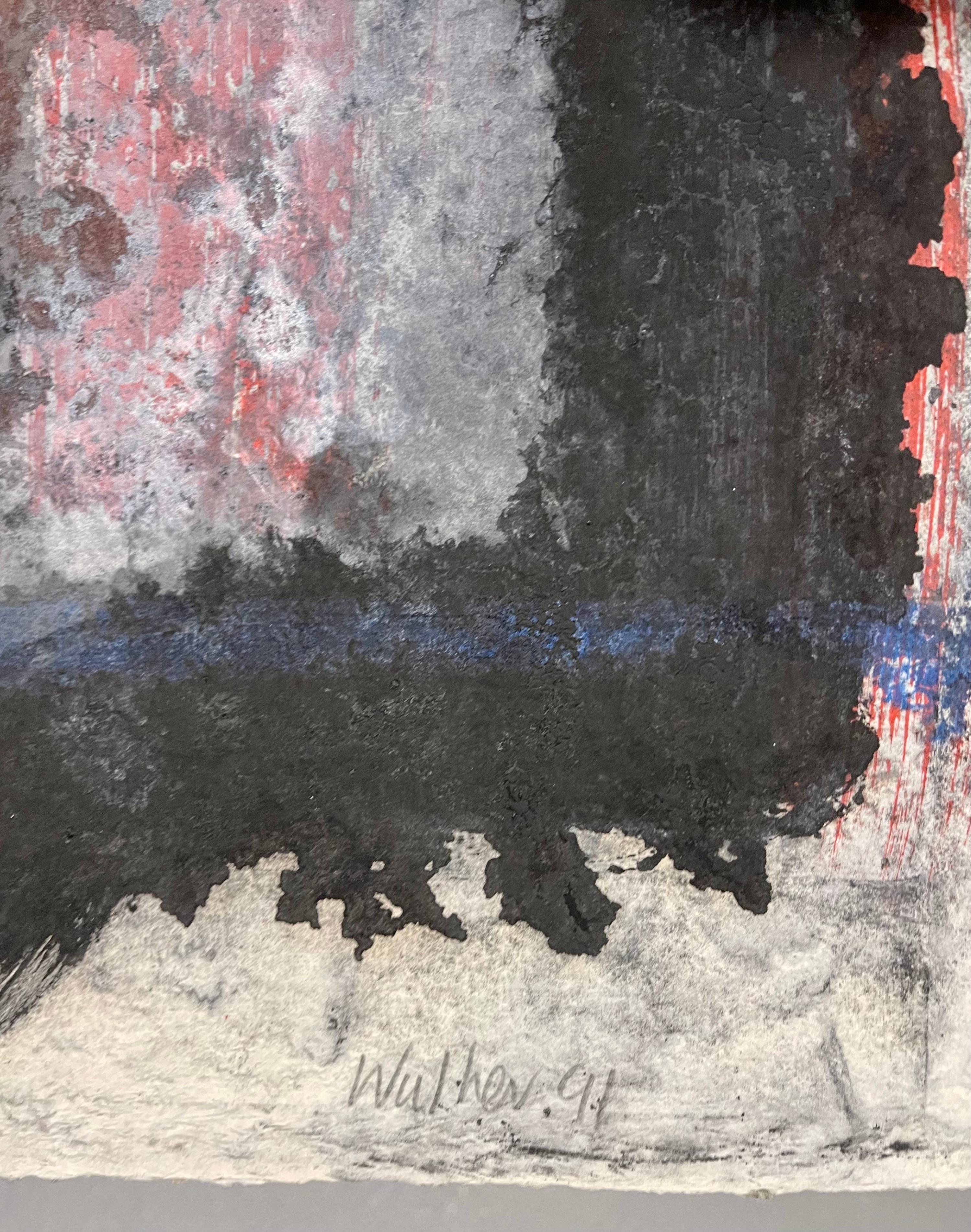 Large 3D Cast Paper Abstract Oil Monoprint Unique Monotype Painting John Walker For Sale 11