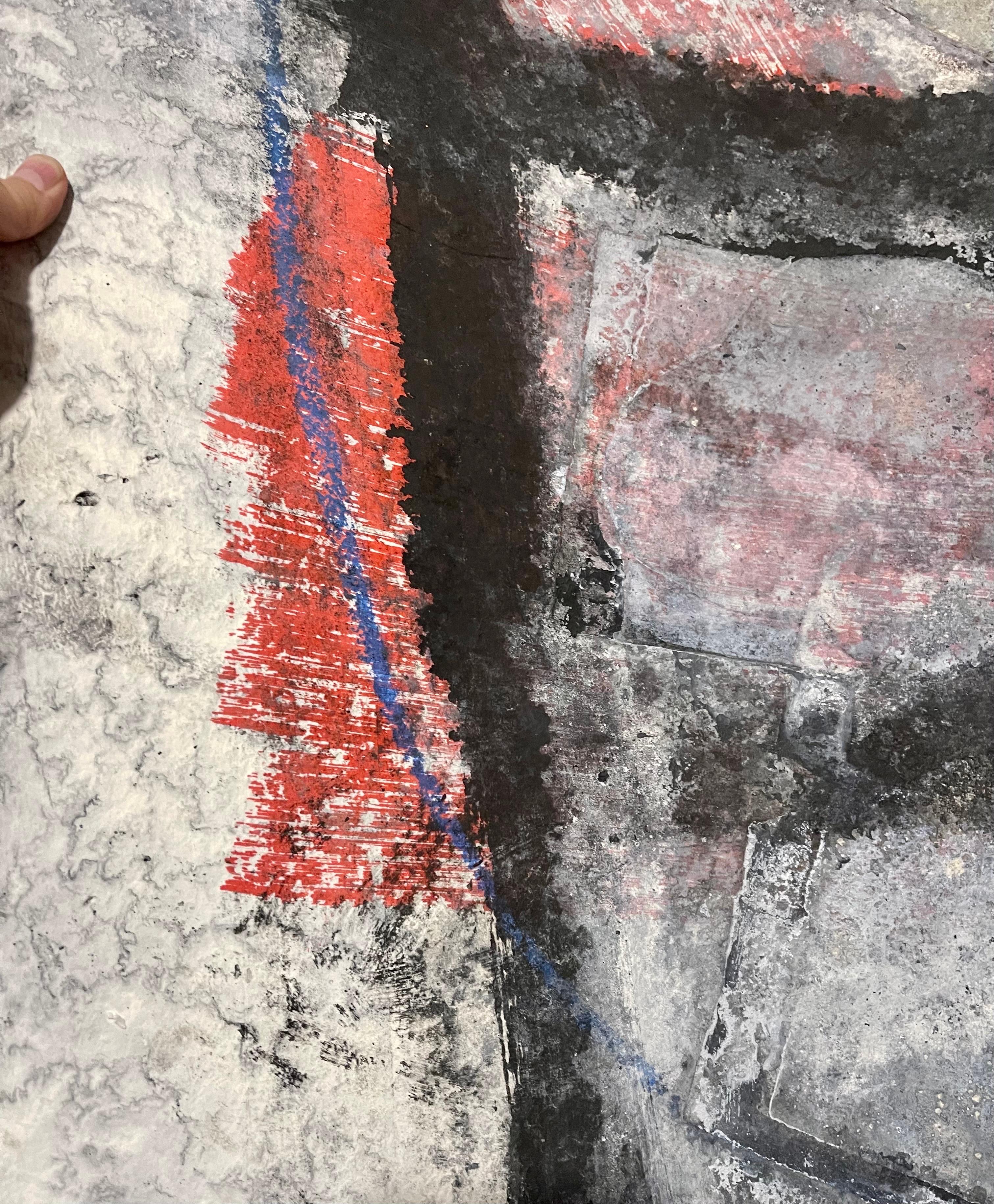 Large 3D Cast Paper Abstract Oil Monoprint Unique Monotype Painting John Walker For Sale 12
