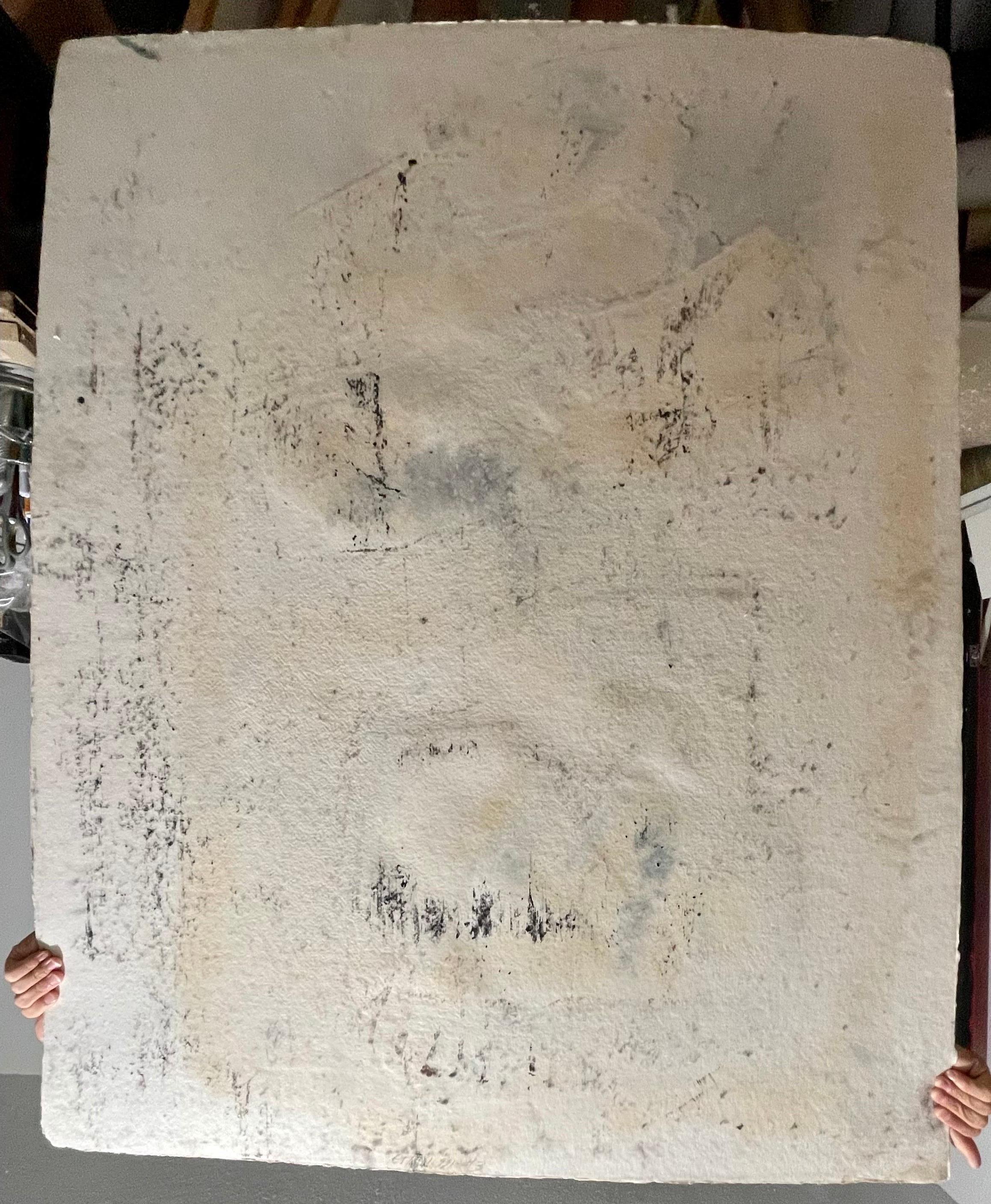 Large 3D Cast Paper Abstract Oil Monoprint Unique Monotype Painting John Walker For Sale 15