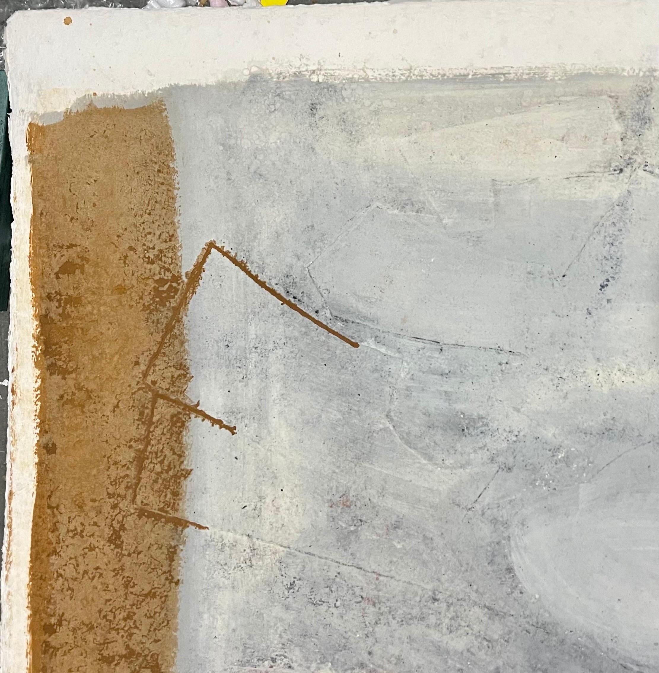 Grande carta fusa 3D Olio astratto Monoprint Pittura monotipo unica John Walker in vendita 15