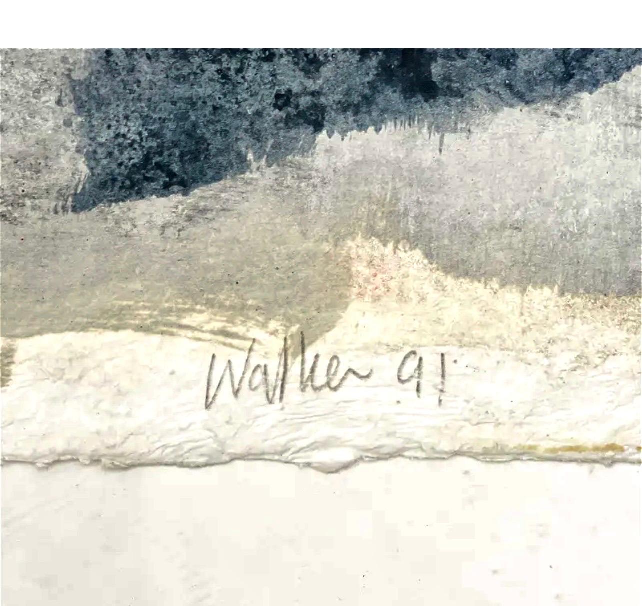 Grande carta fusa 3D Olio astratto Monoprint Pittura monotipo unica John Walker in vendita 1