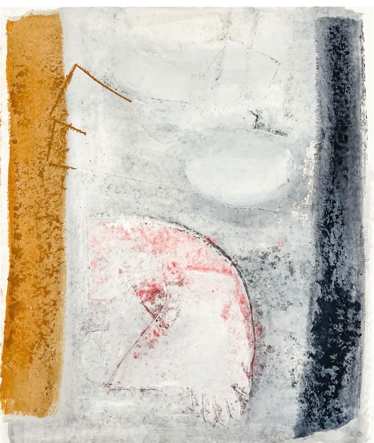 Grande carta fusa 3D Olio astratto Monoprint Pittura monotipo unica John Walker in vendita 2
