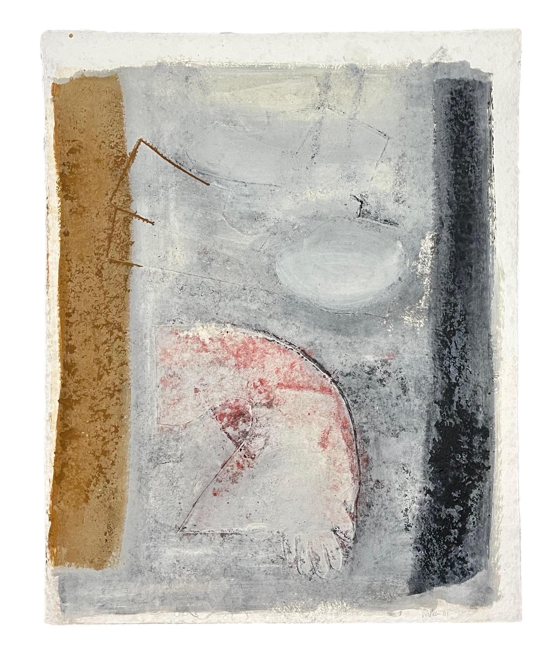 Grande carta fusa 3D Olio astratto Monoprint Pittura monotipo unica John Walker in vendita 4
