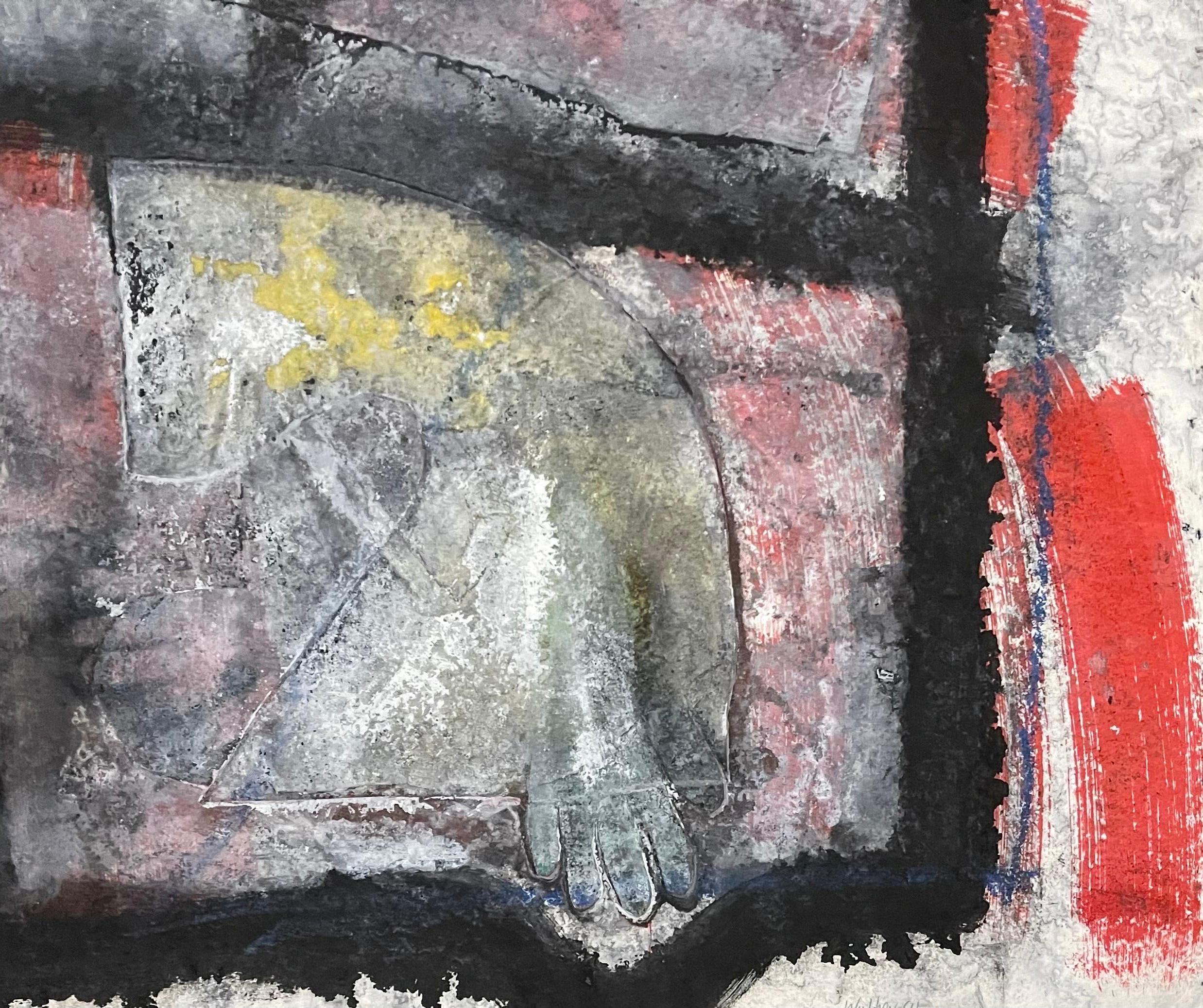 Large 3D Cast Paper Abstract Oil Monoprint Unique Monotype Painting John Walker For Sale 5