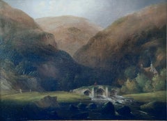 Ölgemälde von John Wallace Tucker, „Fingle Bridge on the Teign“
