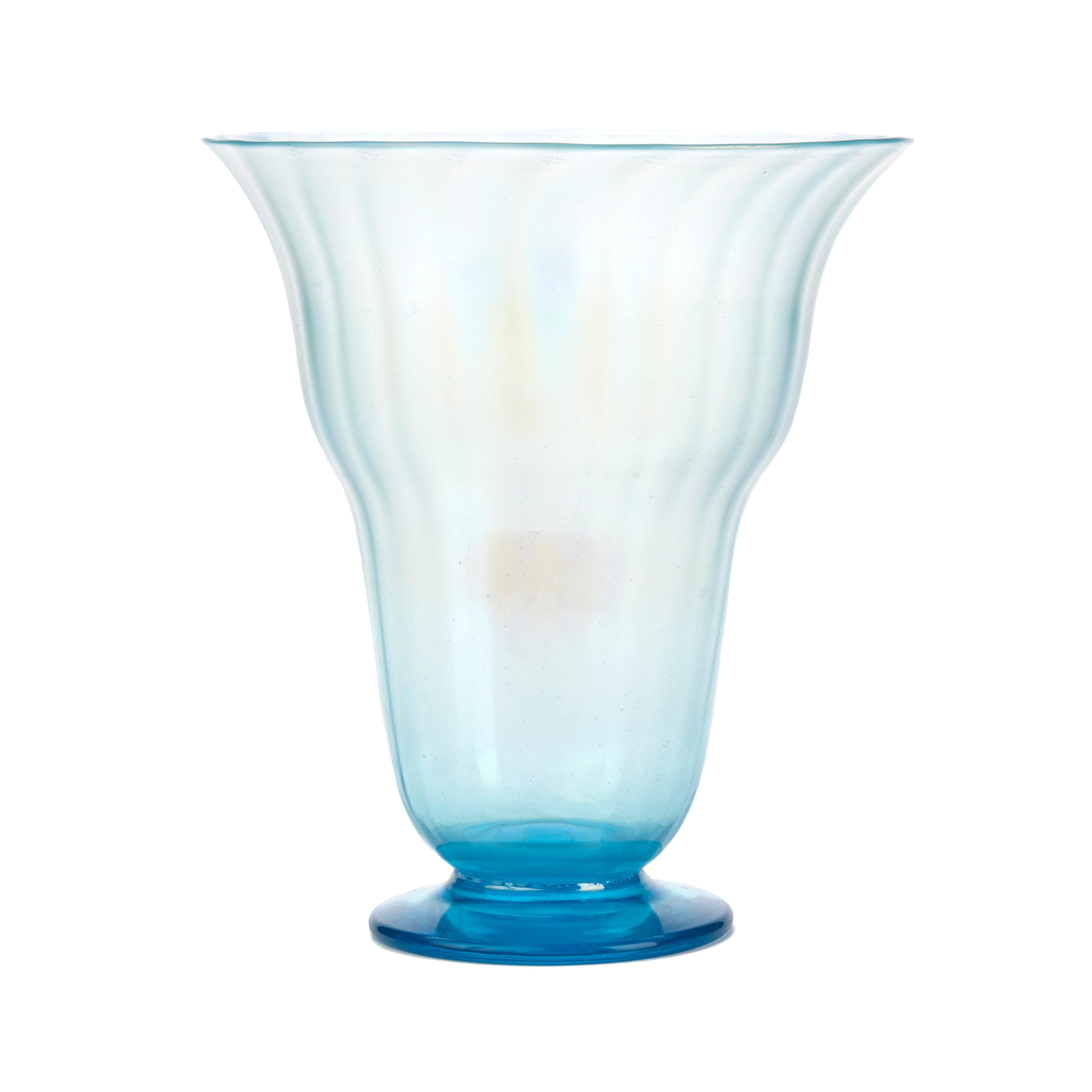 Early 20th Century John Walsh Walsh Large Iridescent Moonbeam Art Glass Vase, circa 1929