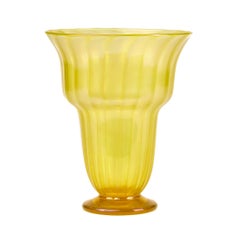 John Walsh Walsh Large Iridescent Sunbeam Art Glass Vase, circa 1929