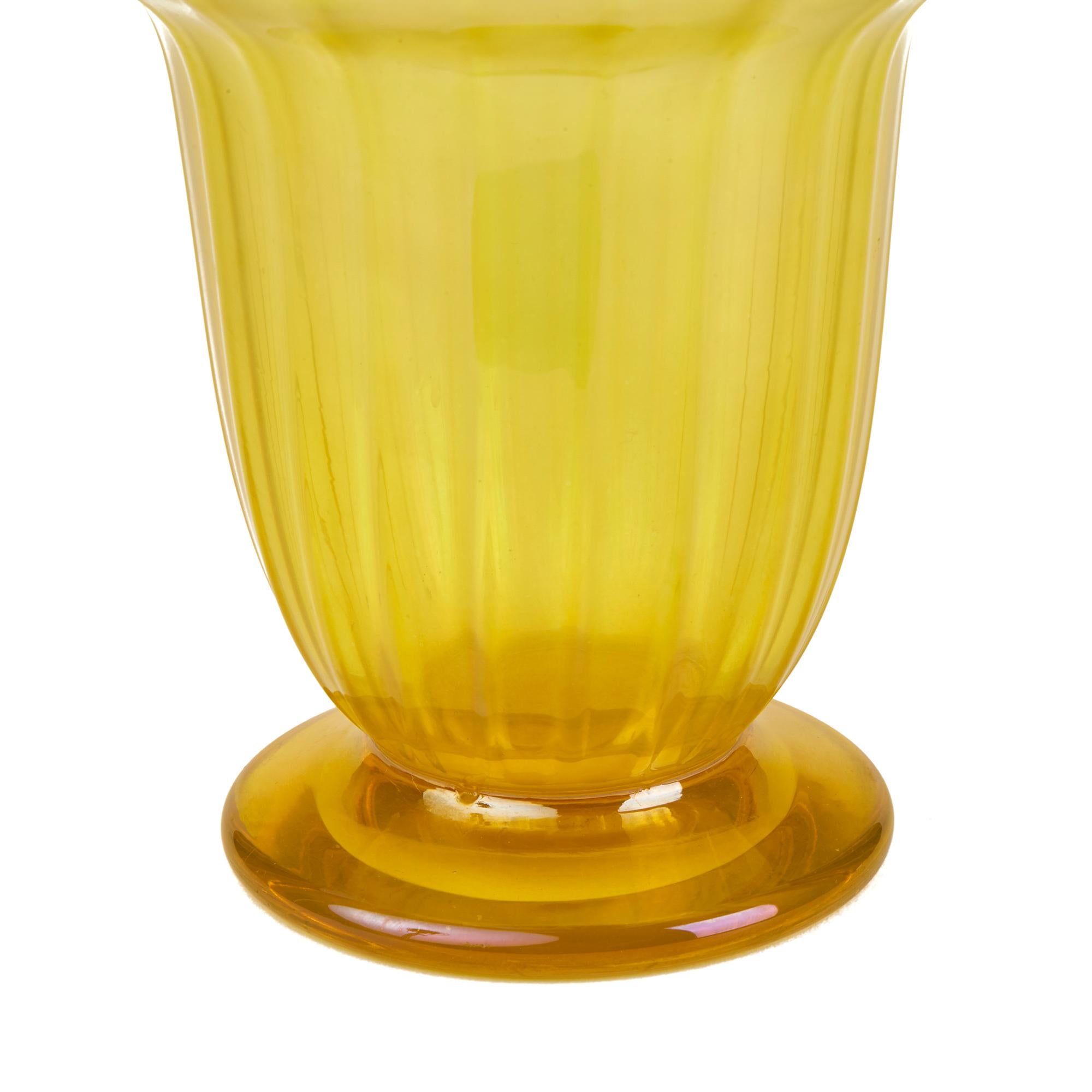 Early 20th Century John Walsh Walsh Large Iridescent Sunbeam Art Glass Vase, circa 1929