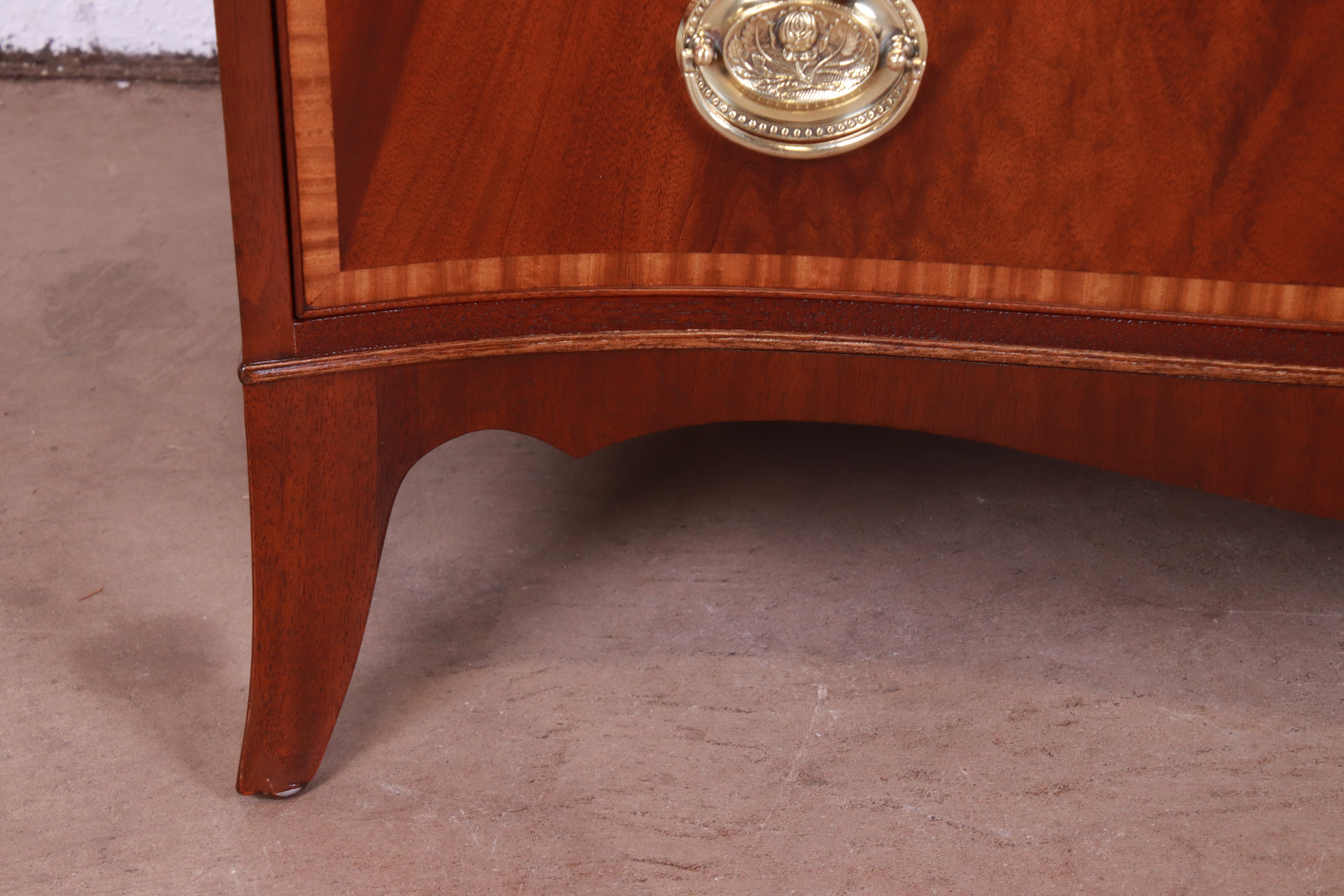 John Wanamaker Georgian Serpentine Front Mahogany Chest of Drawers, Refinished 2