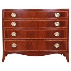 John Wanamaker Georgian Serpentine Front Mahogany Chest of Drawers, Refinished