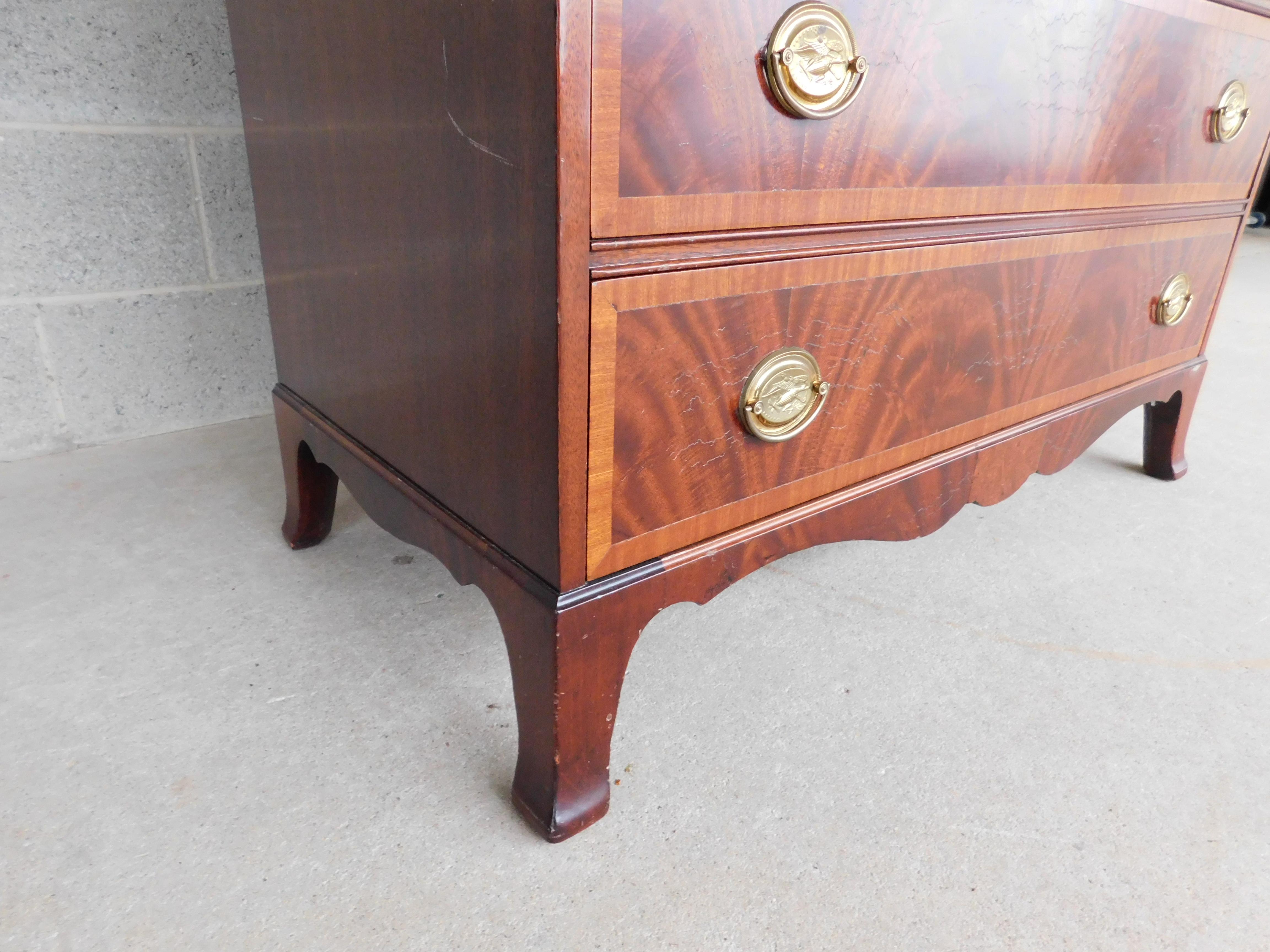 John Wanamaker Georgina / Federal Style Flame Mahogany Butler Desk Commode 1