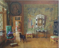 Antique Interior of Knole House, 19th Century Oil on Canvas Painting