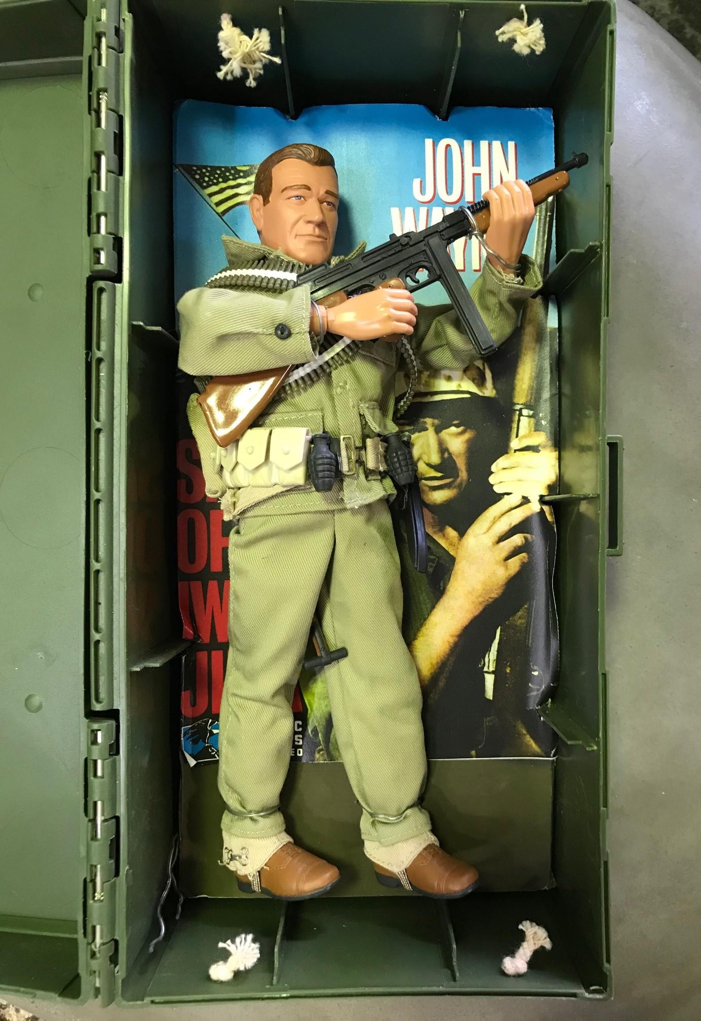 John Wayne Vintage Toy G. I. Joe Doll Figure with Weapons & Custom Carrying Case 3