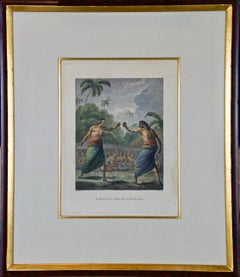 "A Boxing Match Hapaee" (Tonga) Engraving of Captain Cook's 3rd Voyage by Webber