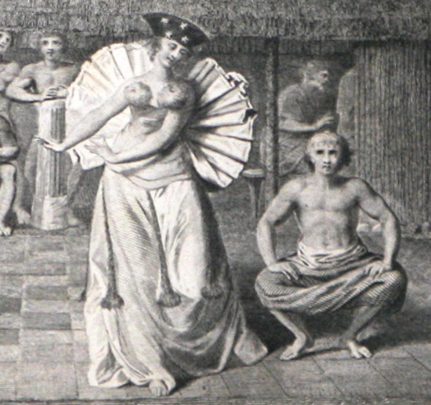 Une danse à Otaheite (Tahiti) 1784 James Cook Voyage final de John Webber en vente 1
