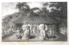 Antique A Dance in Otaheite (Tahiti) 1784 James Cook Final Voyage by John Webber