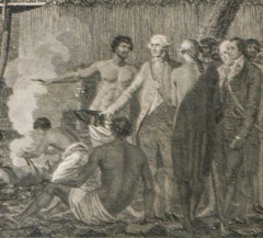 Ein Menschenopfer in einer Morai, in Otaheite (Tahiti) 1784 James Cooks letzte Reise