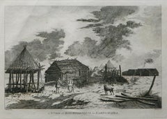 Une vue à Bolcheretzko (russe) 1784 Captains Cook Final Voyage de John Webber