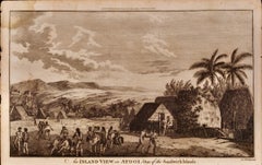 Antique A View of Kauai, Hawaii as Seen by Captain Cook: An Original 18th C. Engraving