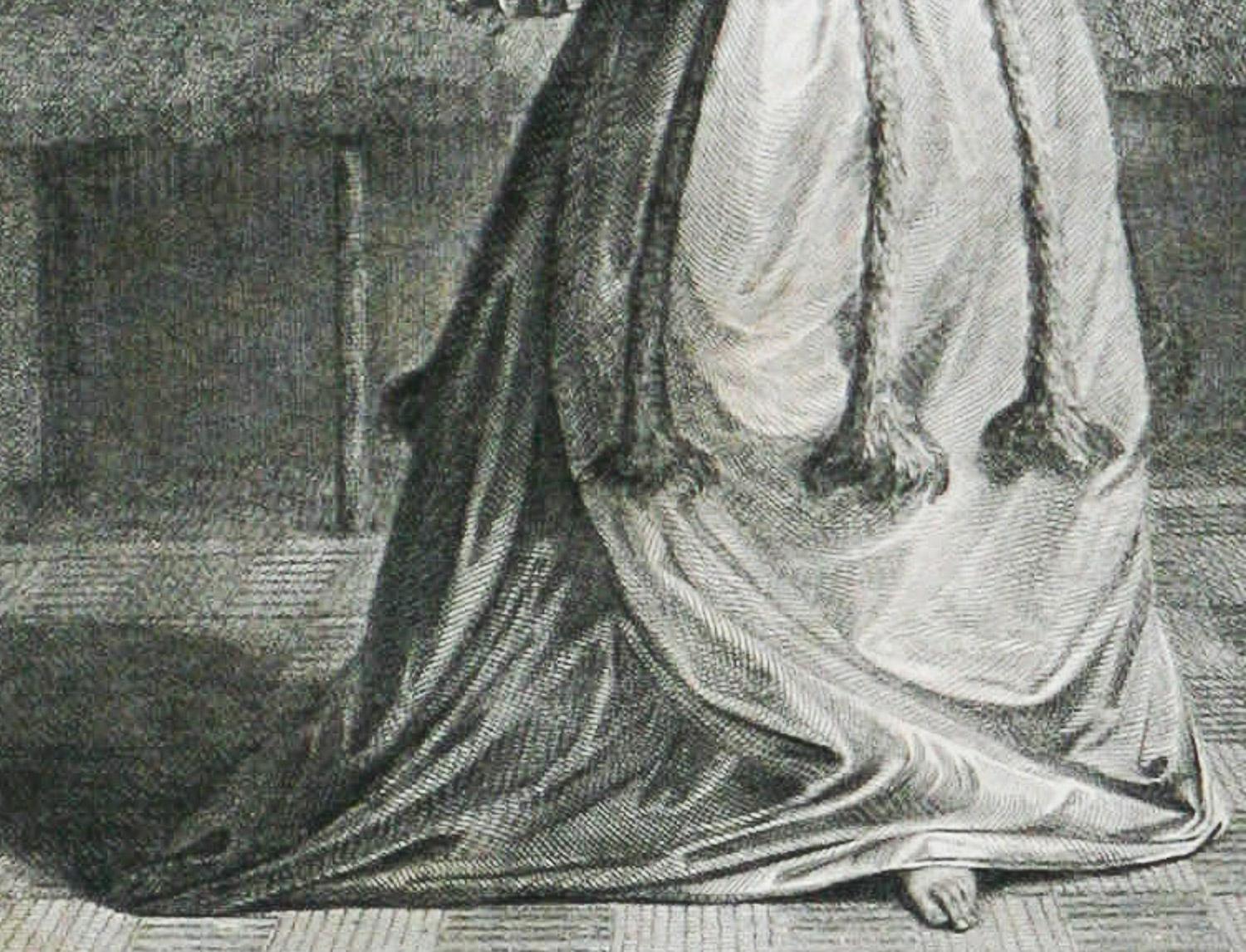 Eine junge Frau von Otaheite, tanzend (Tahiti) 1784 Kapitän Cooks Voyage von Webber (Realismus), Print, von John Webber