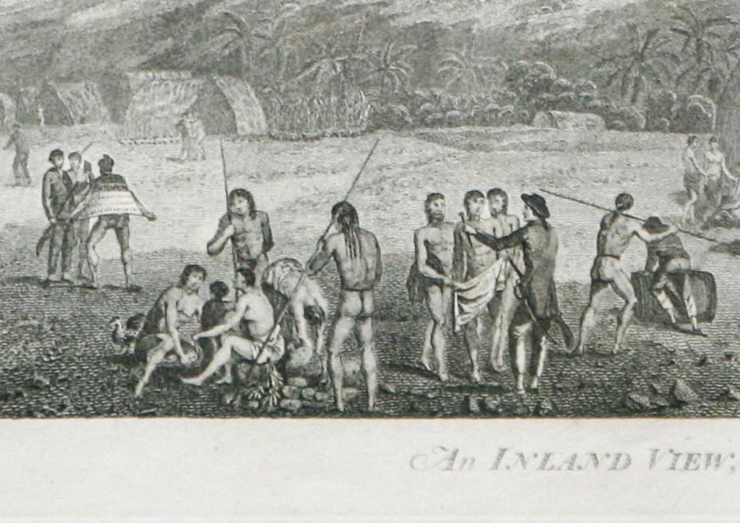 An Inland View in Atooi ( Hawaii ) is from the 1784 First Edition Atlas Accompanying Capt. James Cook and King; Third and Final Voyage of Captain James Cook.  This engraving depicts a market scene and illustrates, once again, an encounter between