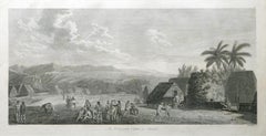 Antique An Inland View; in Atooi ( Hawaii ) 1784  Captain Cook engraving by John Webber