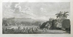 Une vue d'intérieur ; à Atooi (Hawaï) 1784  Gravure du capitaine Cook par John Webber 