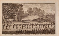Ceremony for the King's Son, Tonga: 18th C. Engraving, Captain Cook's 3rd Voyage