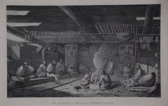"Inside of a House in Nootka Sound" (Canada) from Captain Cook's 3rd Voyage