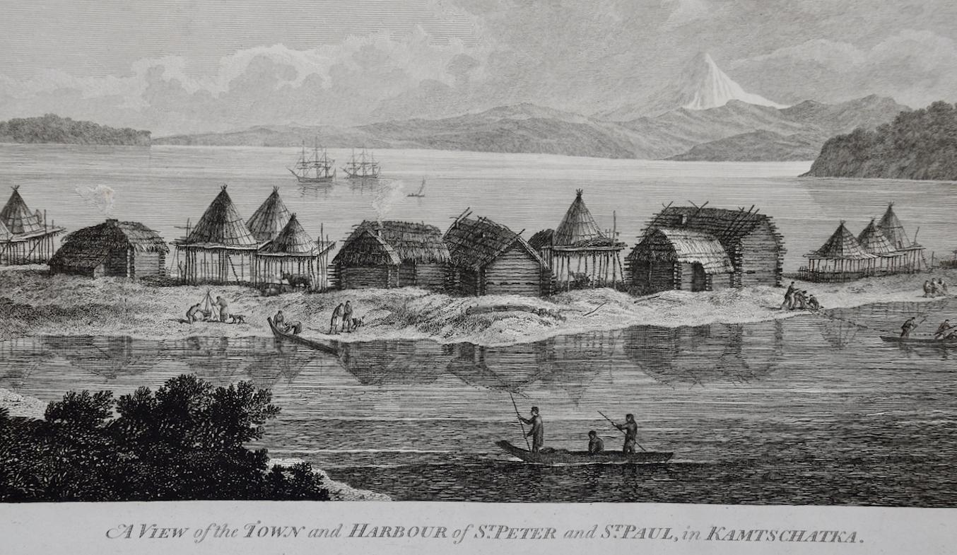 Kamtschatka, Russia: Engraving by J. Webber from Capt. Cook's 3rd Voyage Journal - Print by John Webber
