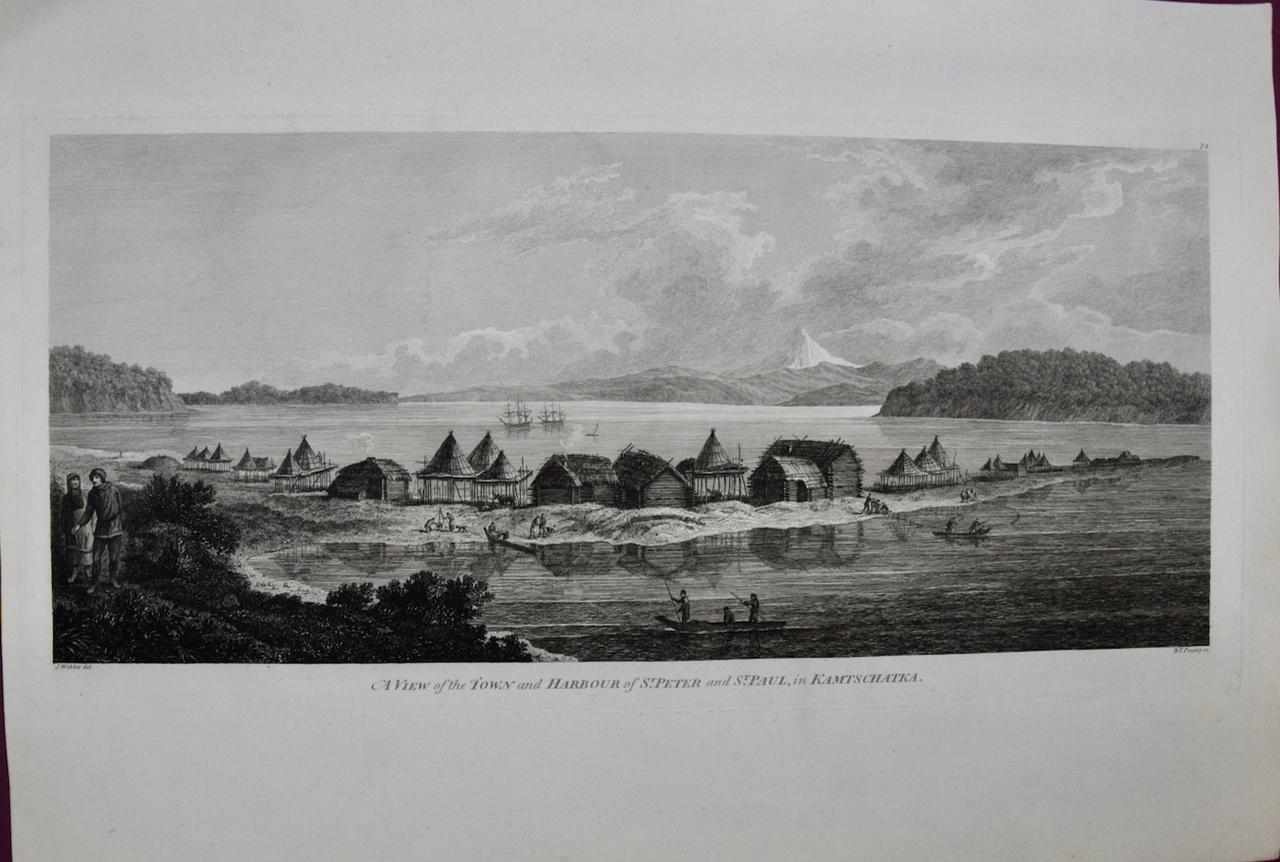 John Webber Landscape Print - Kamtschatka, Russia: Engraving by J. Webber from Capt. Cook's 3rd Voyage Journal