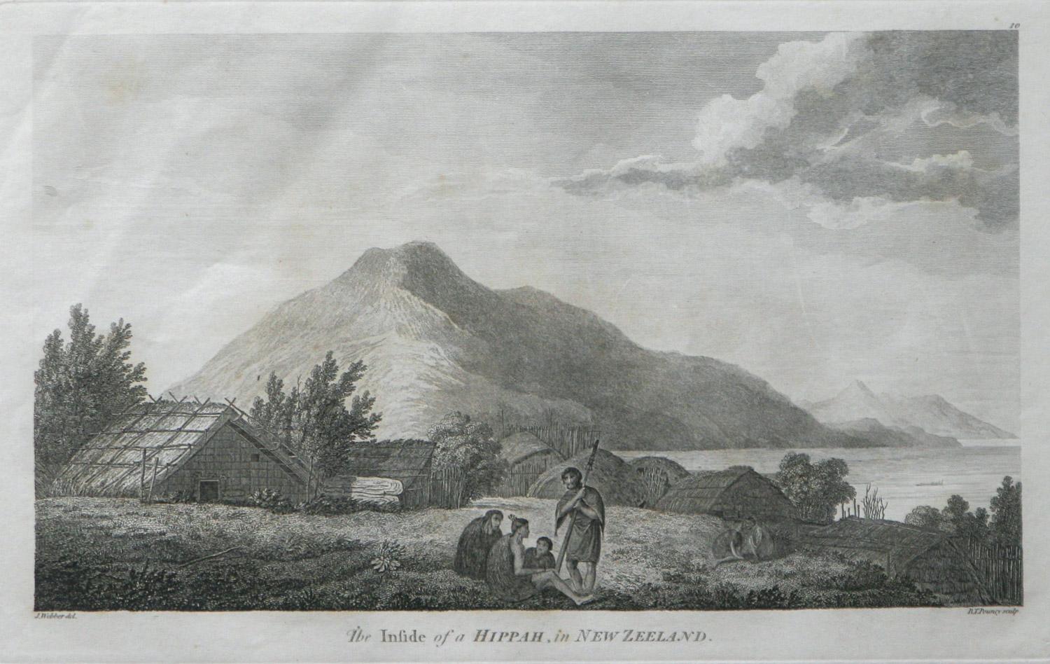 Landscape Print John Webber - L'intérieur d'un hippah en Nouvelle-Zélande de Captain Cooks Travels