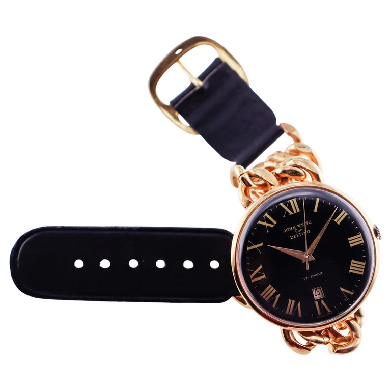 John Weitz for Destino Yellow Gold Filled Vintage Date  display picture 1