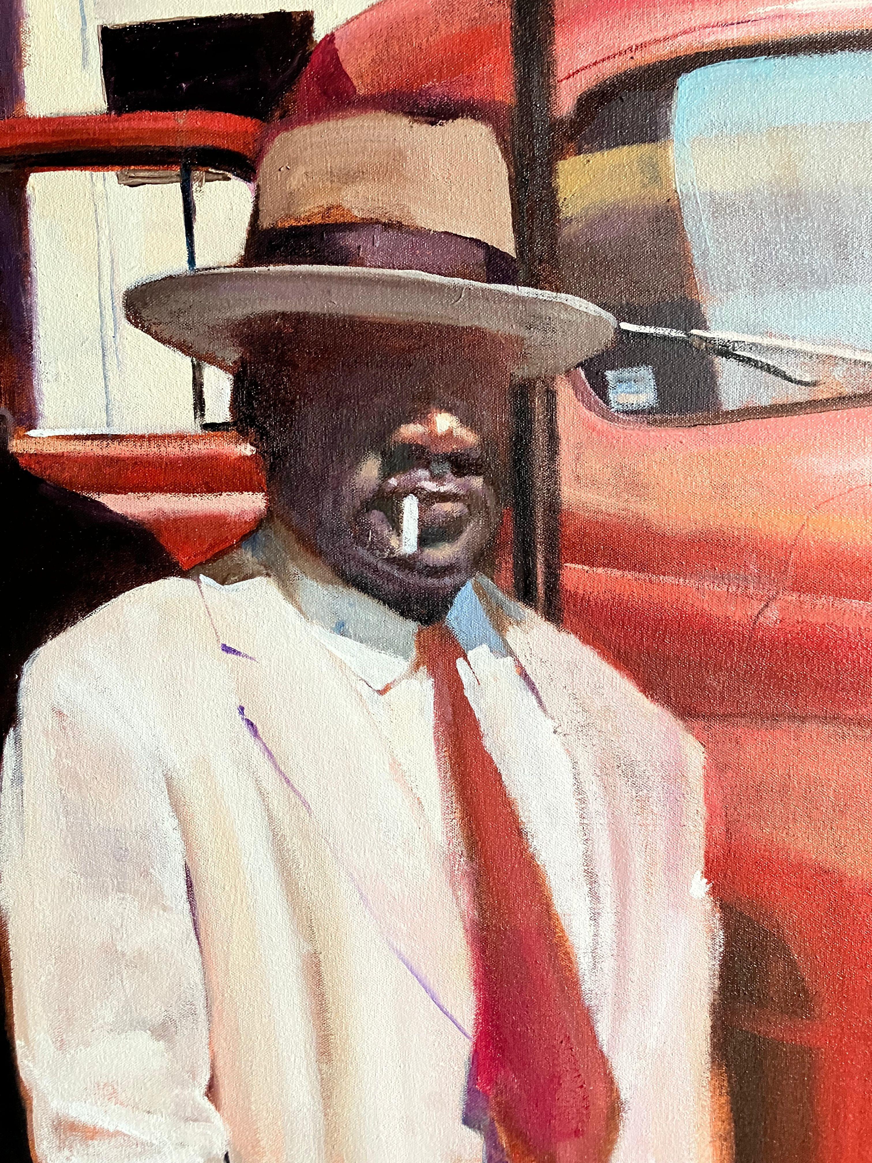 Dopo Leiter 1, Pittura, Olio su tela - Painting Fotorealista di John Welsh