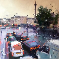 Trafalgar Square - Cityscape Landscape oil painting Contemporary Modern London 