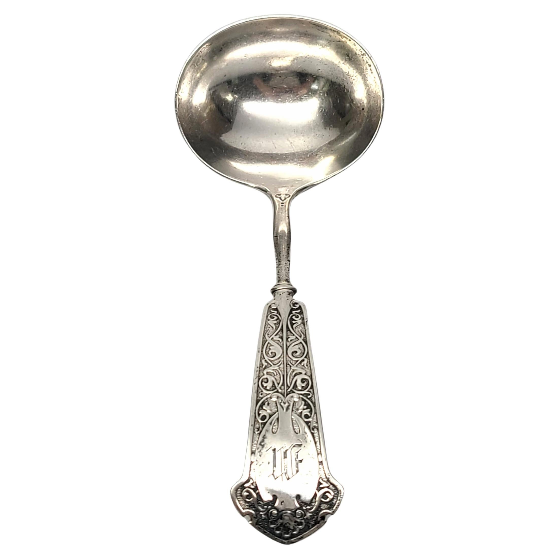 Louche à sauce arabesque en argent sterling avec monogramme John Wendt Ball Black & Co