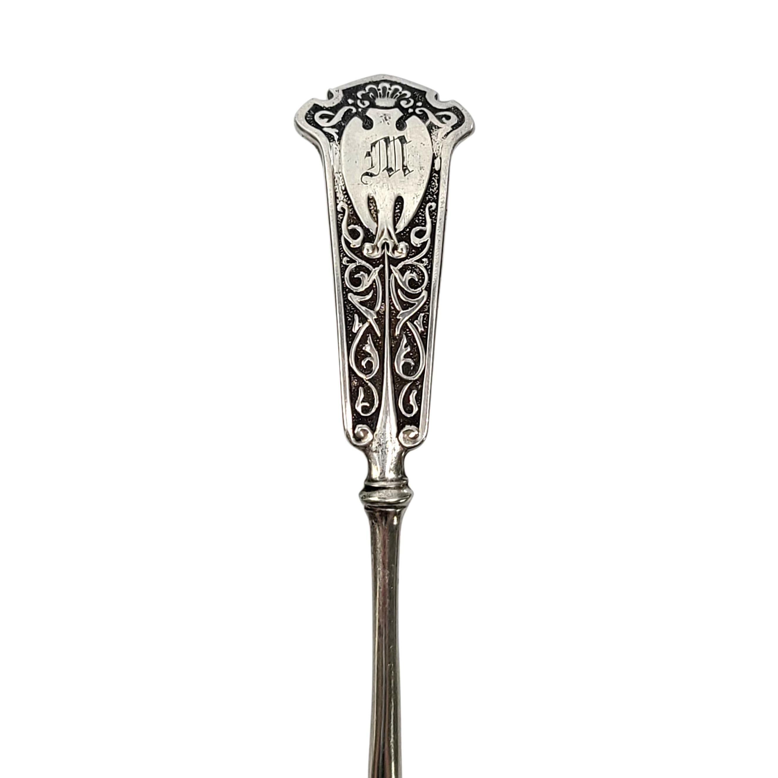 Women's or Men's John Wendt for Ball Black & Co Sterling Silver Arabesque Mustard Ladle with Mono For Sale