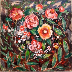 Fiori selvatici Vibranti Colorati Pittura ad olio modernista