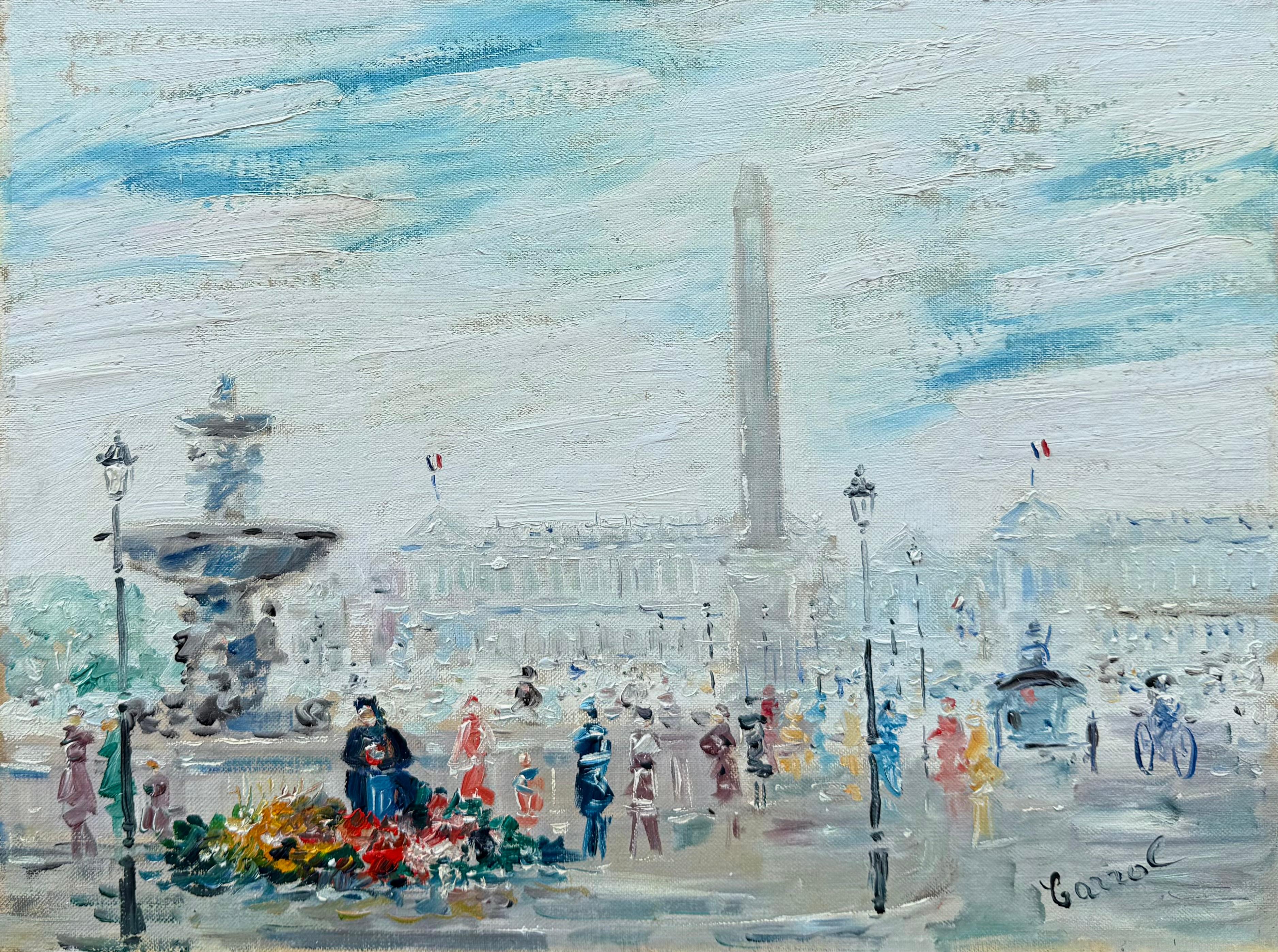 Figurative Painting John Wesley Carroll - "Vue du Panthéon, Paris"