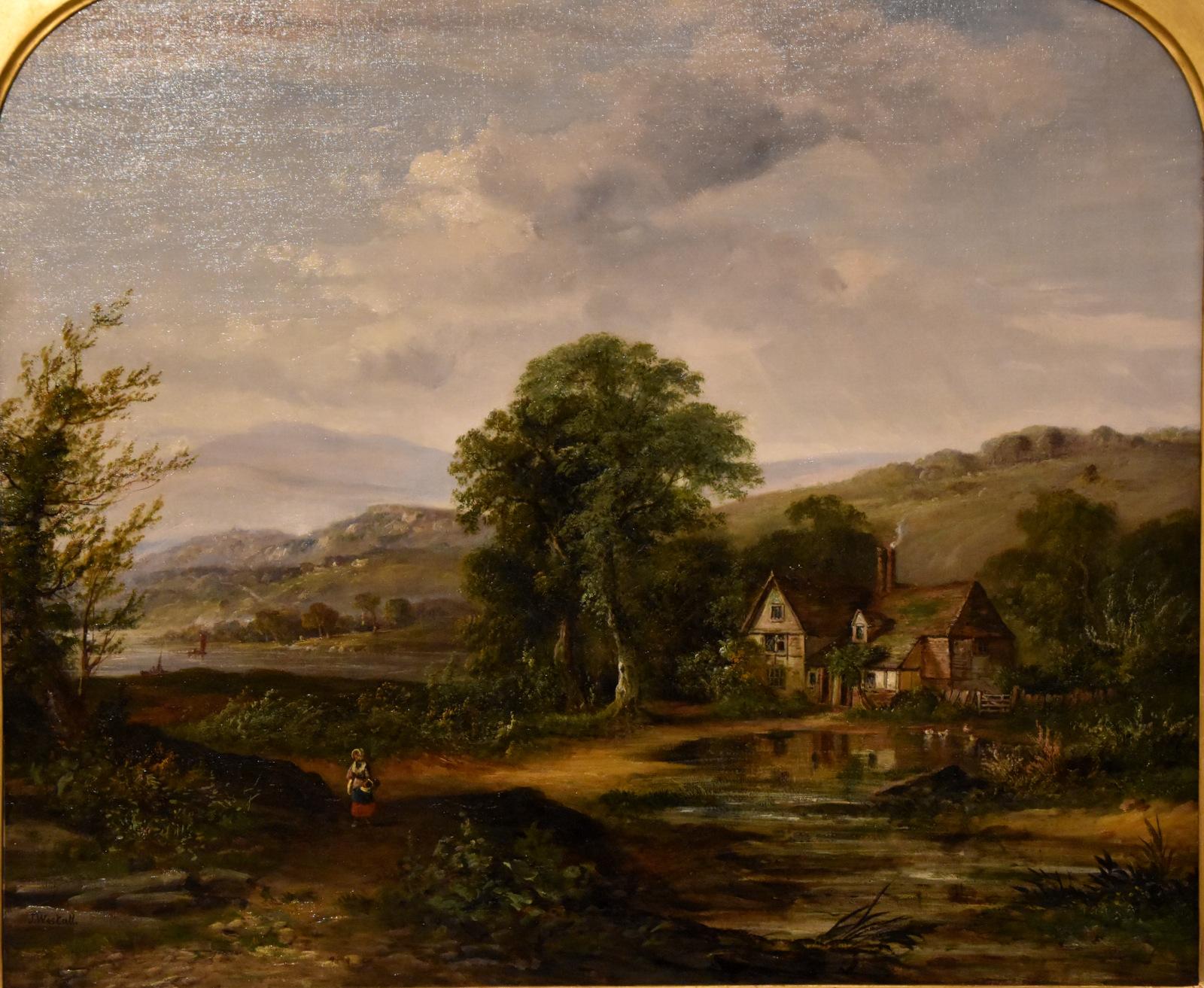 Ölgemälde von John Westall „A Farmhouse on the River Dart“ im Angebot 1